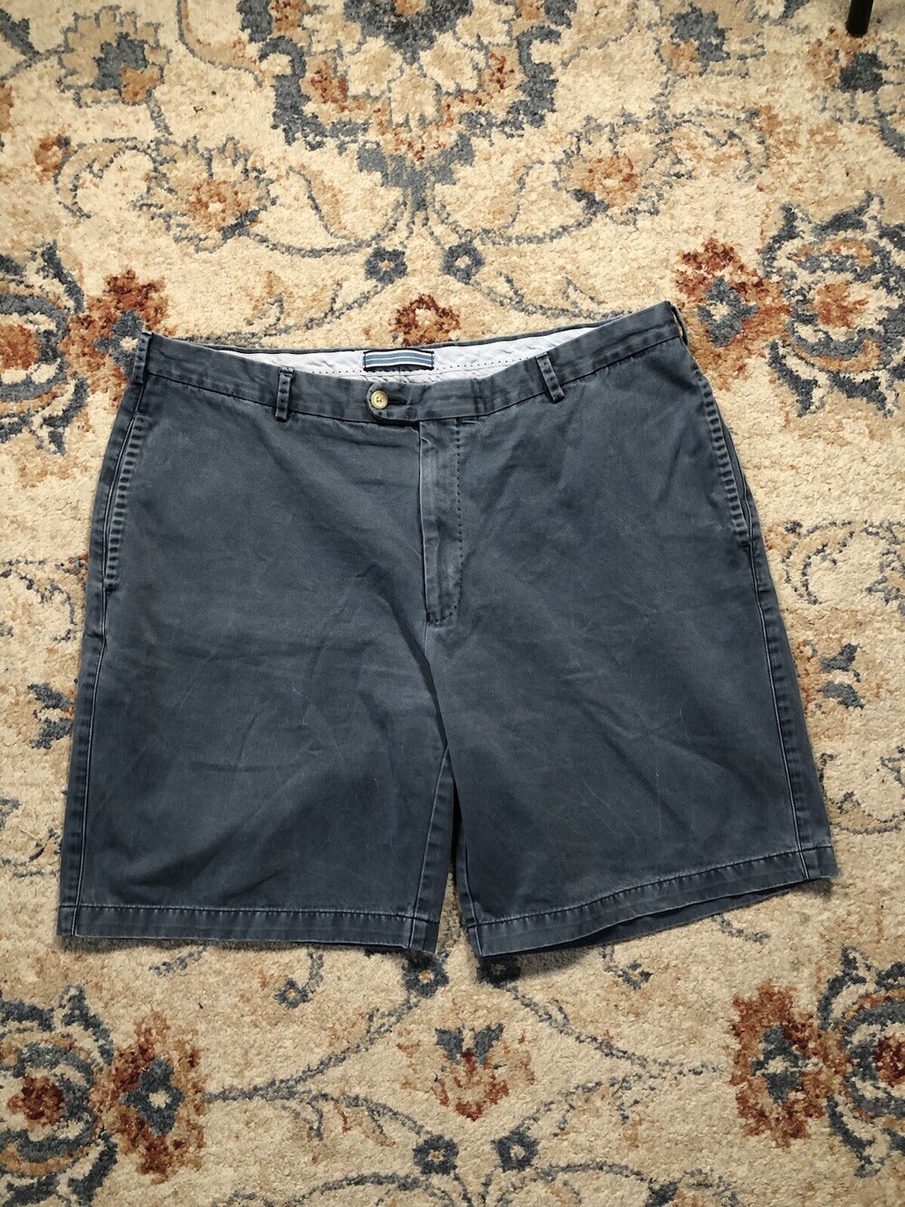 Peter Millar Shorts Men's Size 38 Blue Flat Front Chino Shorts